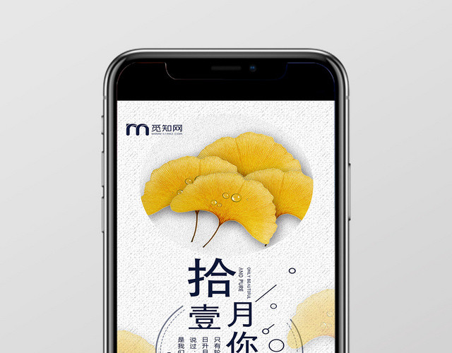 简约风十一月11月你好磨砂底纹海报