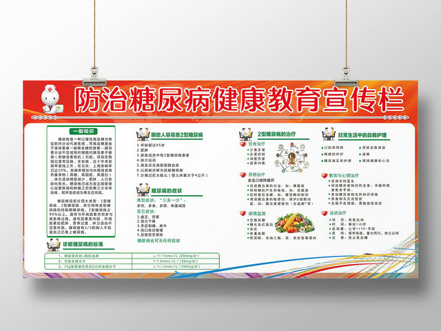 健康教育世界防治糖尿病健康知识展板