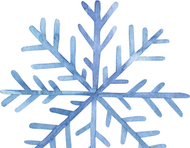 彩色卡通手绘雪花矢量插画