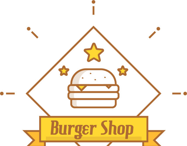 卡通汉堡包食品扁平插画