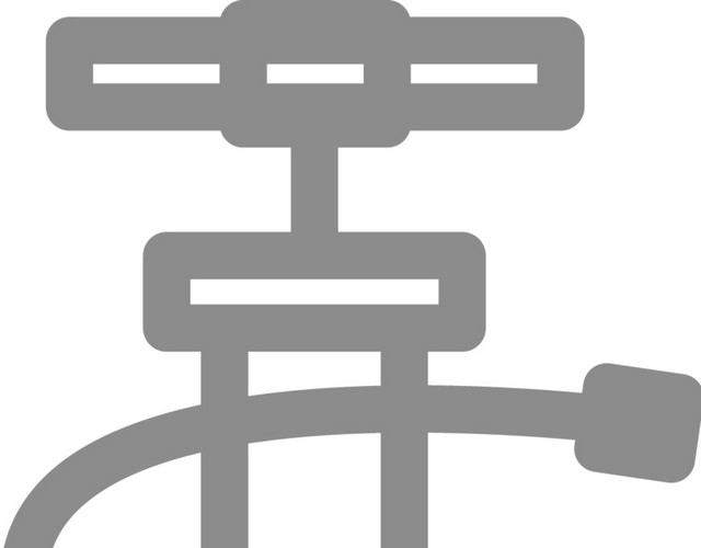灰色线条卡通打气筒图标