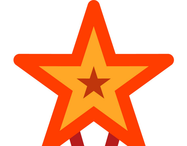 红色五角星奖杯素材