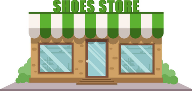 绿色标志牌时尚鞋商店