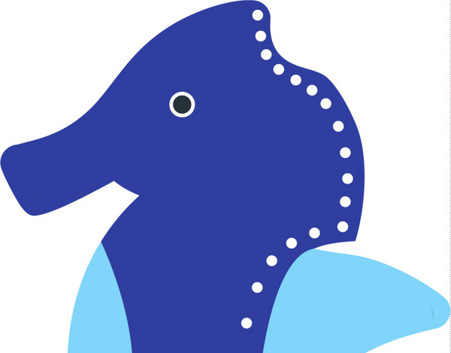蓝色海马生物素材