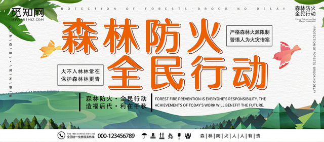 森林防火消防安全宣传海报展板