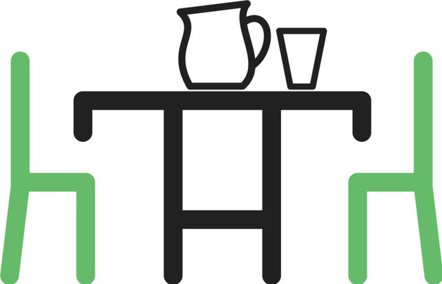 黑绿色简约居家桌椅图标