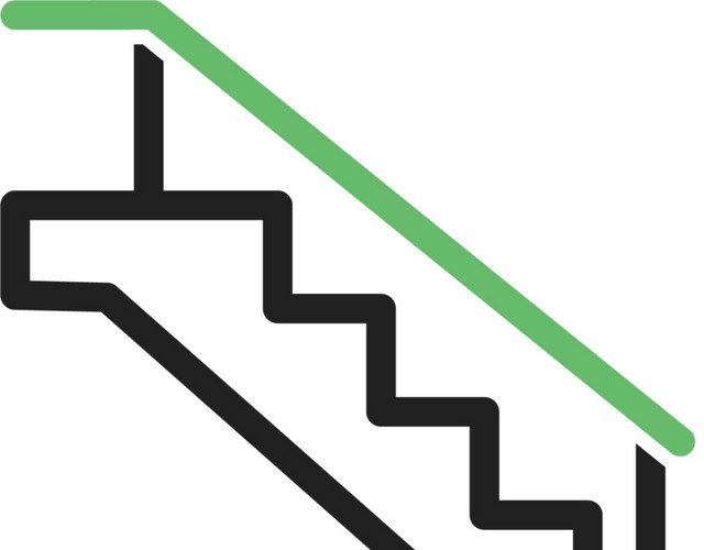 黑绿色简约居家楼梯图标