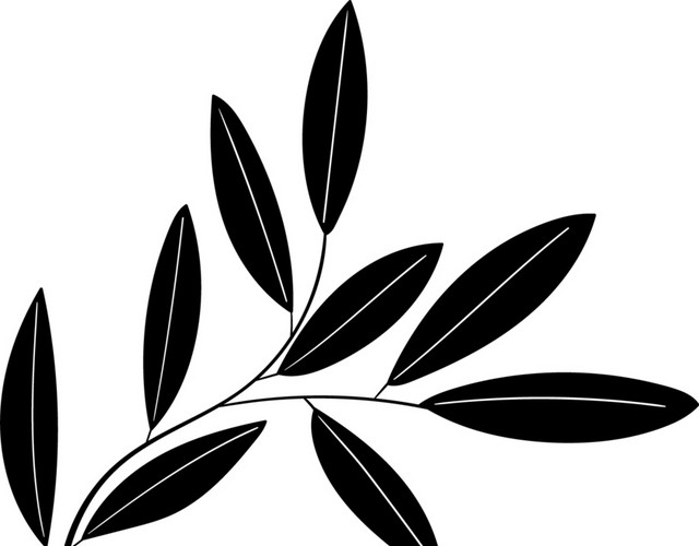 卡通树叶剪影素材