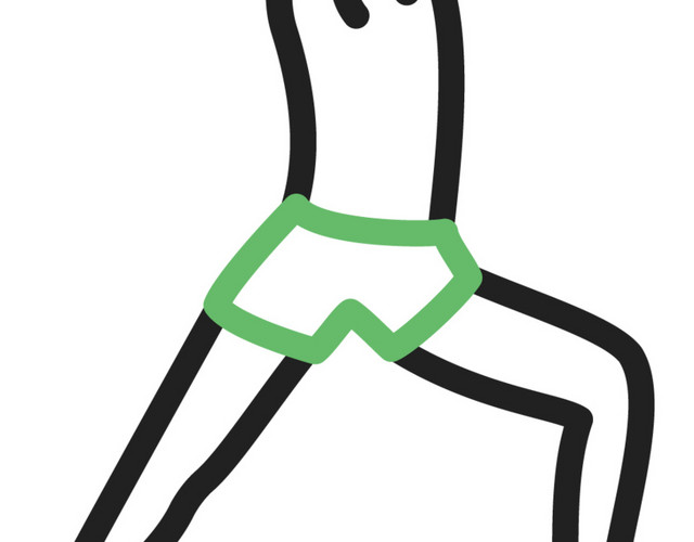 黑色线条健身锻炼瑜伽动作