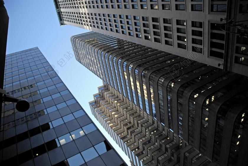 蓝色建筑现代城市的现代大楼背景图片