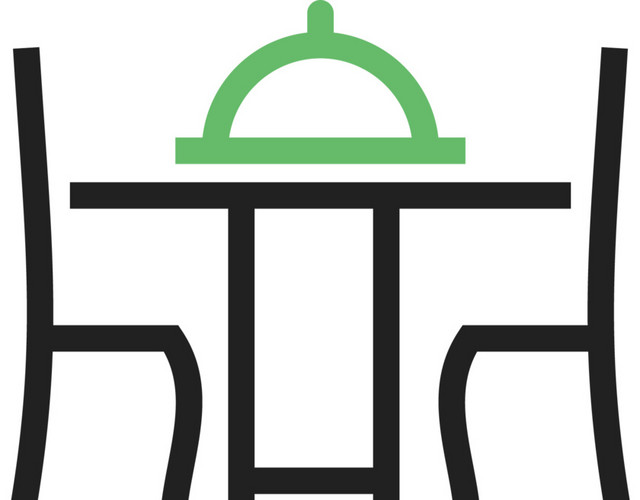 黑色线条家庭装饰餐桌