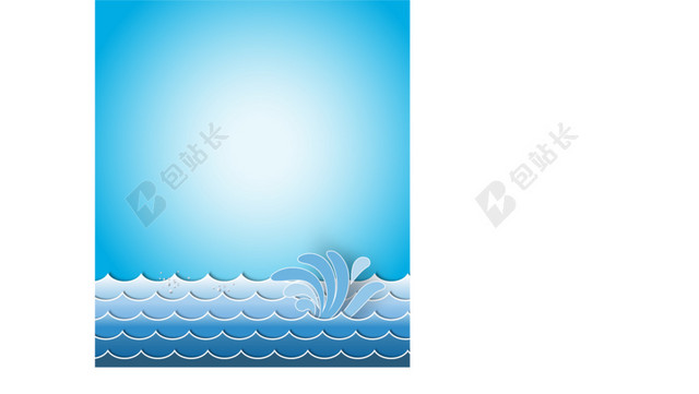 海浪卡通背景素材