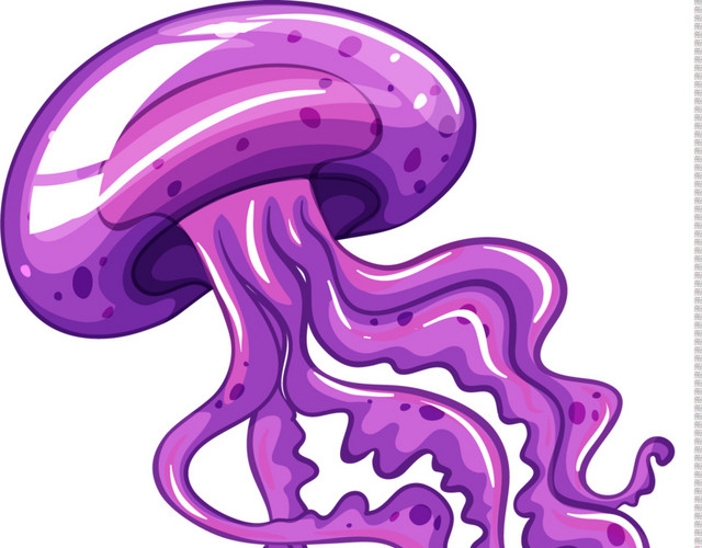 可爱卡通海洋生物水母章鱼素材