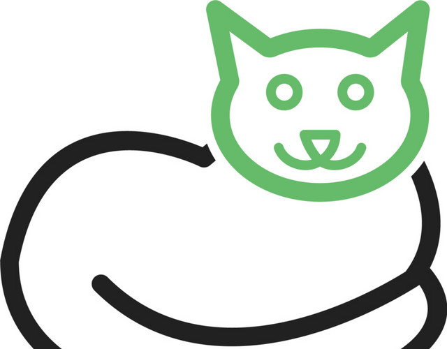 简约简笔画宠物猫图标素材