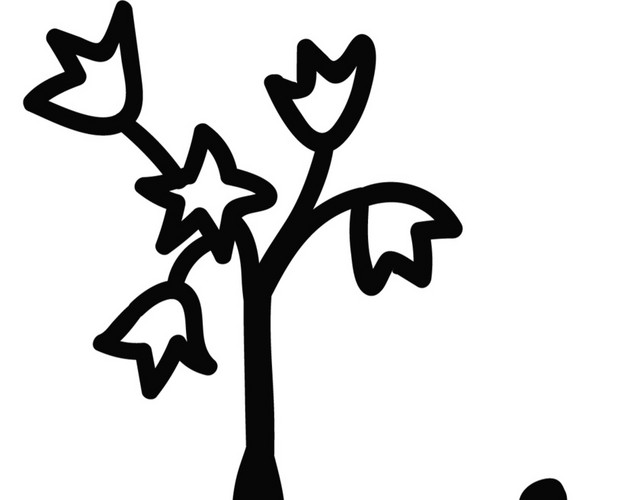 卡通小花小草简笔画素材