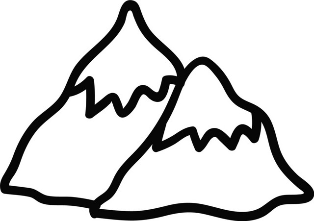 卡通石头小山简笔画素材