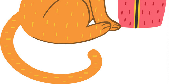 手绘卡通猫咪设计素材