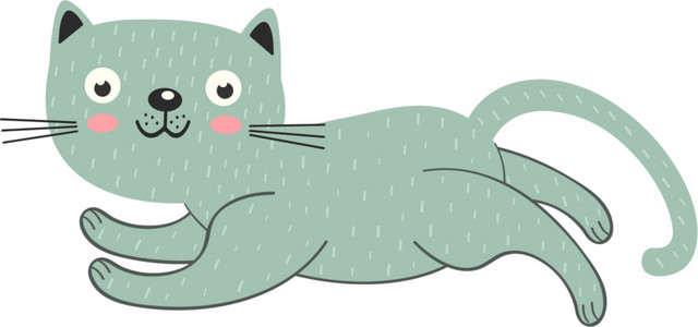 清新蓝灰色猫咪设计素材