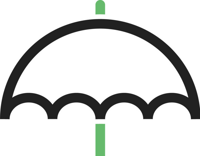 简约简笔画雨伞图标素材