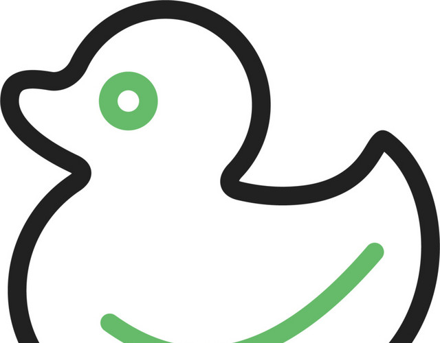 简约简笔画玩具鸭子图标素材