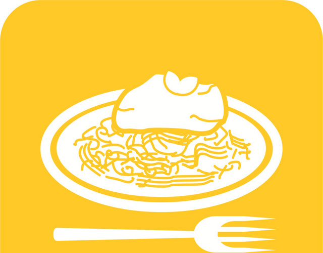彩色简约面食方形图标素材