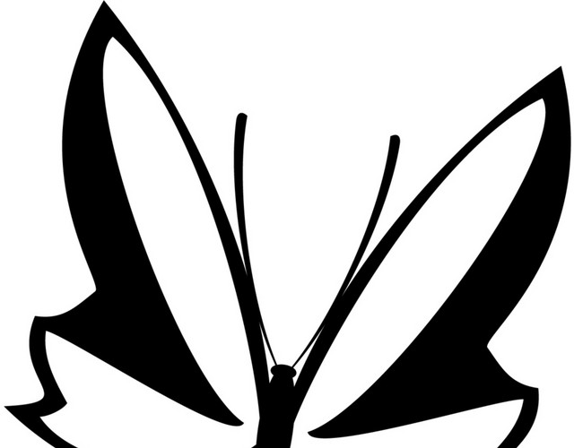 矢量黑白花蝴蝶素材
