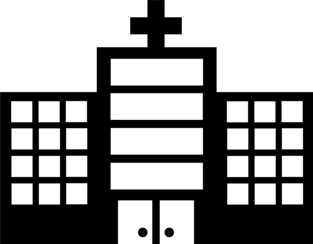 黑色剪影医院免扣素材