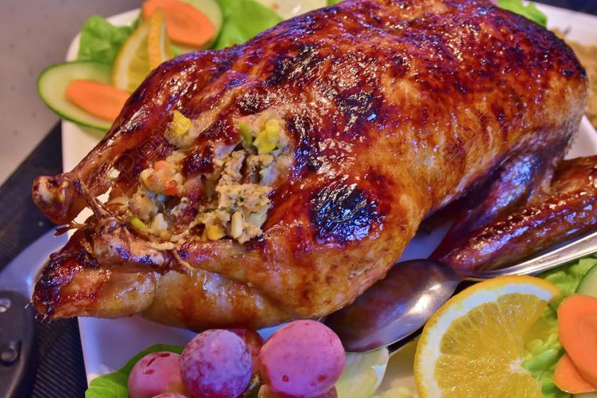 餐饮唯美烤鸭背景图片