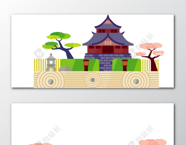 清新日系建筑BANNER素材