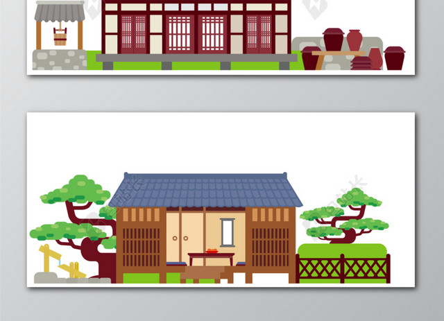 日系建筑BANNER素材