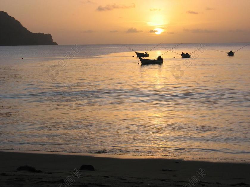 菲舍尔 背光 船 捕鱼 鱼 海 日落 心情 水 引导