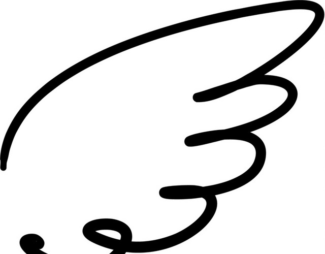 曲线条翅膀素材