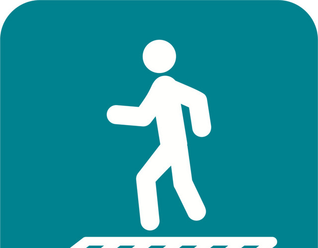 白色绿色过马路图标矢量素材