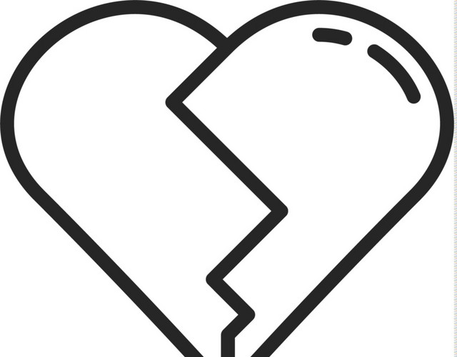 破裂心形素材