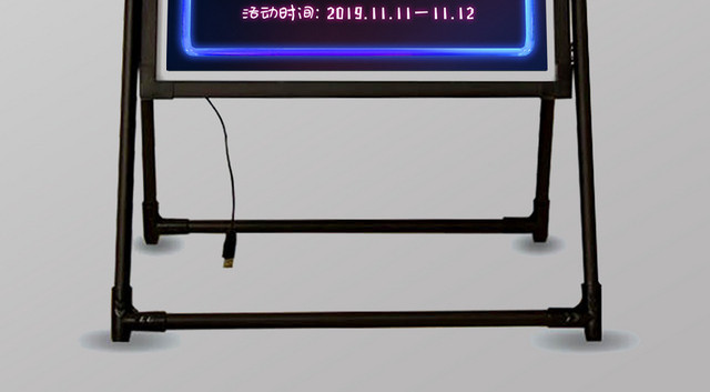 双11黑色背景粉红色霓虹荧光双十一优惠活动荧光板
