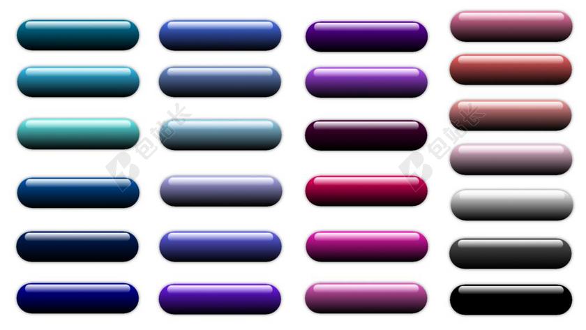 按钮 图标 长方形 丰富多彩 闪亮