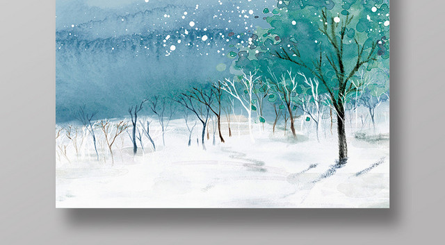 ç™½è‰²é’è‰²ç«‹å†¬äºŒåå››èŠ‚æ°”é›ªèŠ±ä¸­å›½ä¼ ç»Ÿå®£ä¼ æµ·æŠ¥