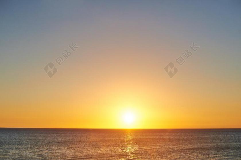 自然日落海洋背景图片