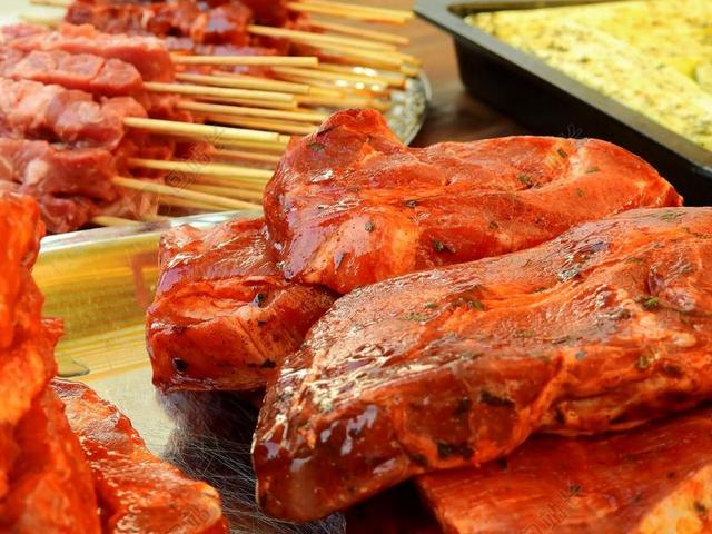 食物新鲜的肉串肉排背景图片