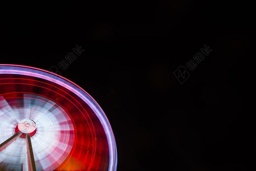 摩天轮自旋旋转公园乐趣娱乐黑色背景图片