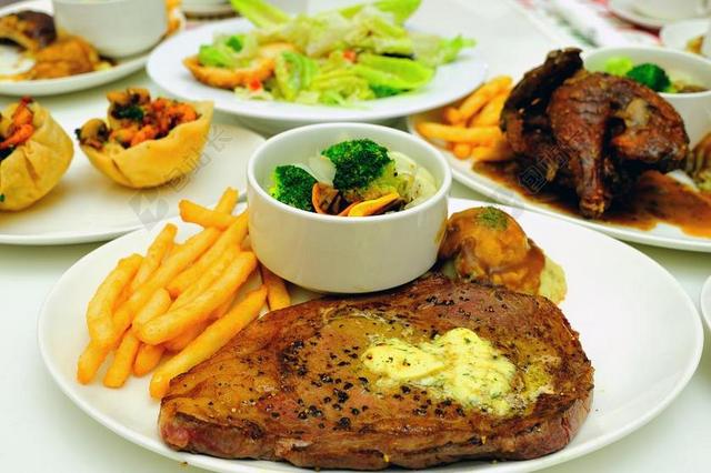 食物西餐用餐炸薯条食品背景图片