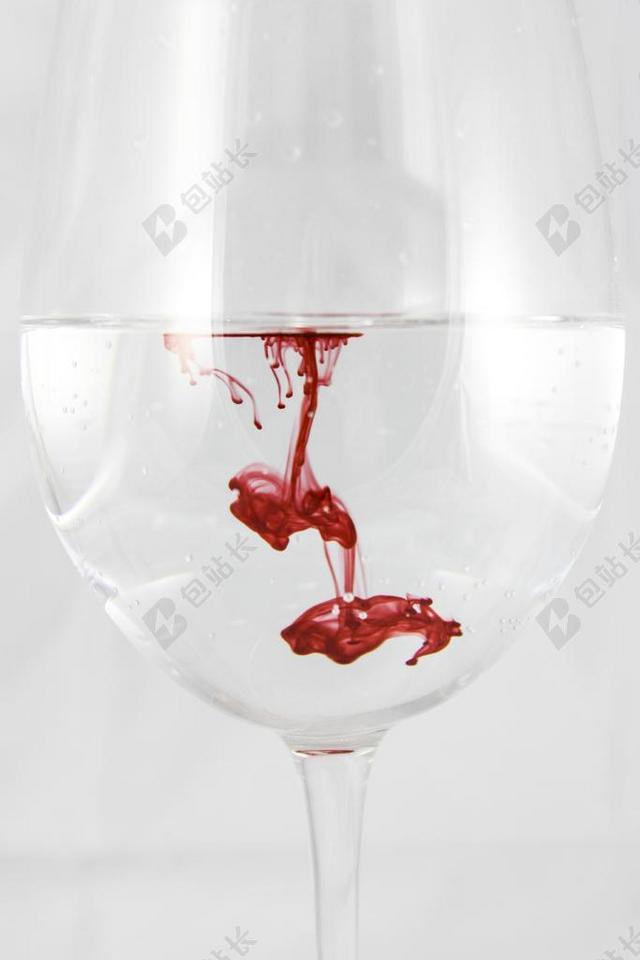 一杯 水 颜色 墨水 血 红色 溶解