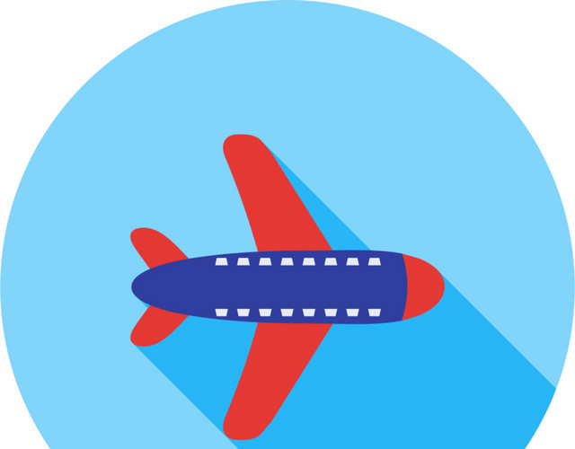 卡通航空飞机圆形图标