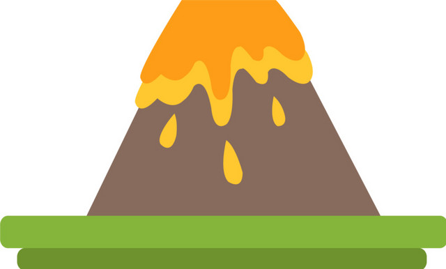 卡通火山喷发