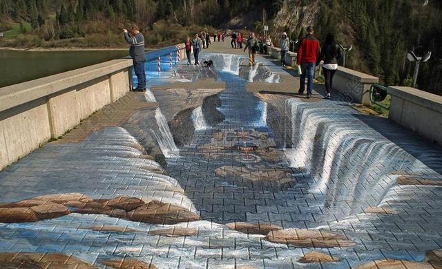 绘画 商业绘画 街头立体画 图片 人民 CZORSZTYN 水库