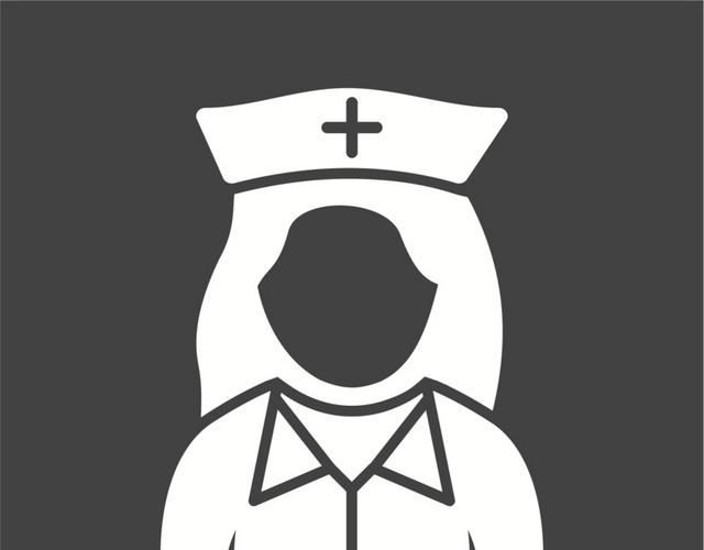 黑色简约护士职业女性人物图标