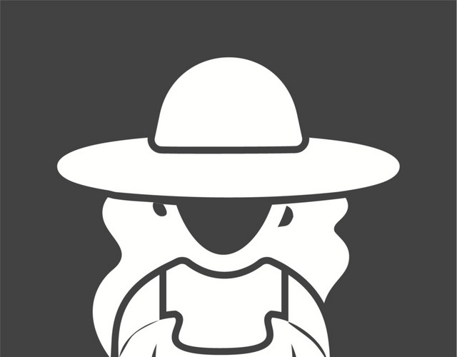 黑色简约女性人物图标