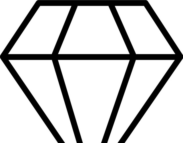 简约线条钻石图标矢量素材 
