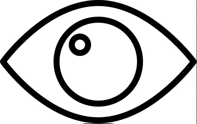 简约线条眼睛图标矢量素材 