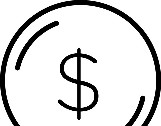 简约线条钱币图标矢量素材 